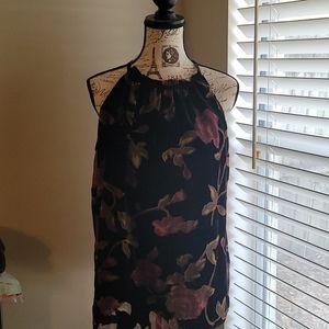 Max Studio velvet floral halter top